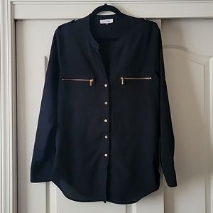 Black Calvin Klien button down with gold hardware